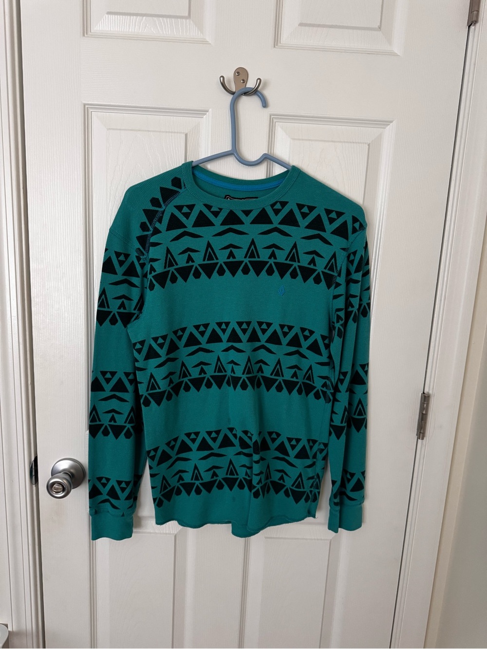 Volcom- Men’s Teal Geometric Crewneck Sweater - S